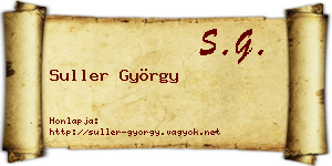 Suller György névjegykártya
